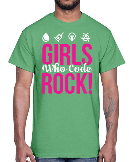 Girls Who Code Rock 247#- general science- Cotton Tee