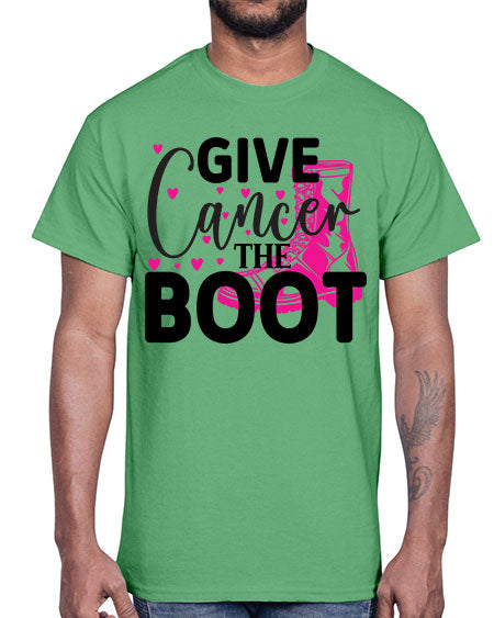 Give Cancer the Boot 24#- breast cancer- Cotton Tee
