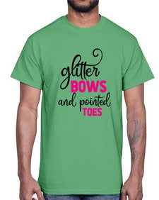 Glitter bows and pointed toes 127#- ballet- Cotton Tee