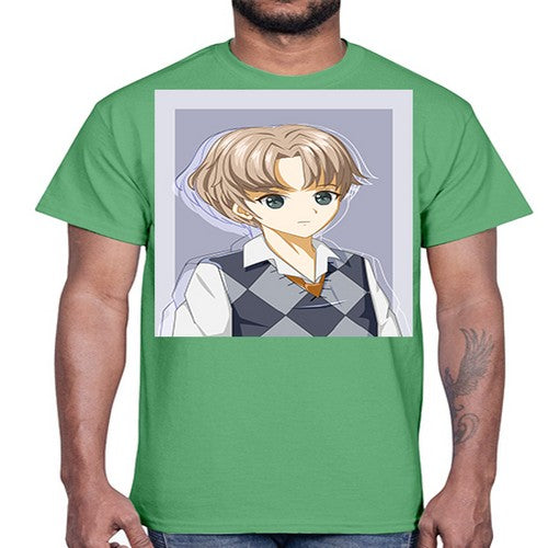 Handsome and cool boy with uniform 34#- anime- Cotton Tee