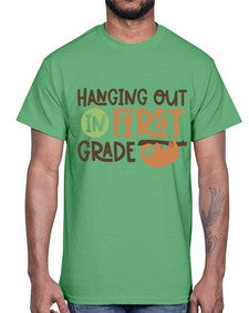 Hanging Out in First 233#- first grade- Cotton Tee