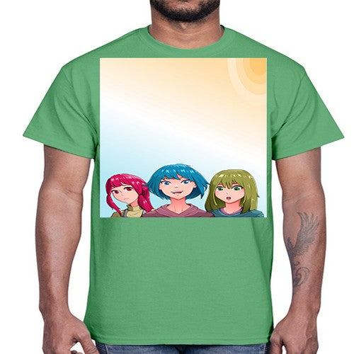Happy three friend 20#- anime- Cotton Tee