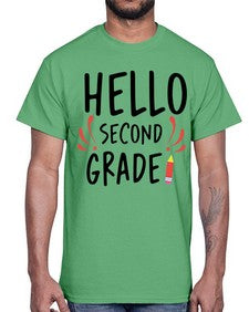 Hello Second Grade 327#- second grade- Cotton Tee
