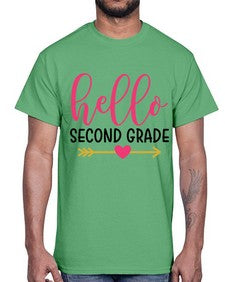 Hello Second Grade 332#- second grade- Cotton Tee