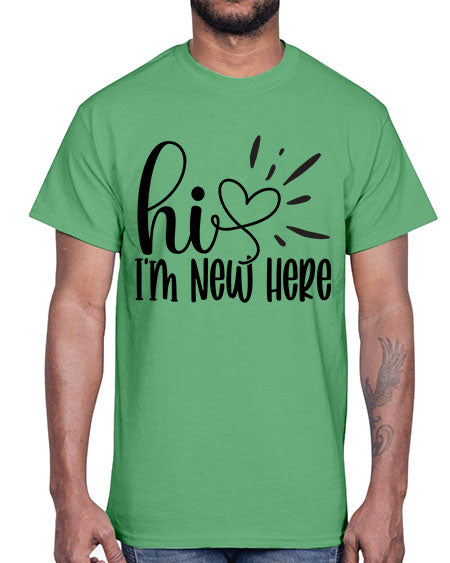 Hi Im New Here 332#- kids- Cotton Tee