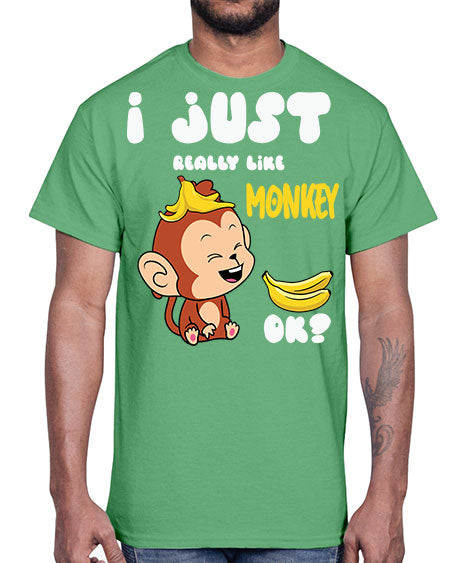 I just Really Lpve Monkey 7#- monkey- Cotton Tee