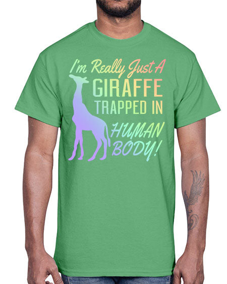 Im really just a giraffee trapped in human body- giraffee- Cotton Tee