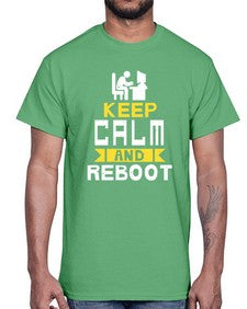 Keep Calm and reboot 27#- computer- Cotton Tee