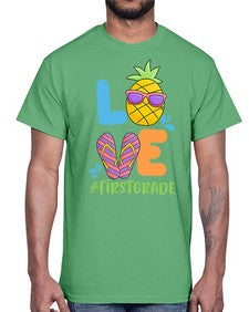 LOVE first Grade Summer Pineapple 515#- first grade- Cotton Tee