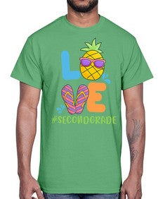 LOVE second Grade Summer Pineapple 526#- second grade- Cotton Tee