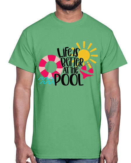 Life Is Better At The Pool Style 33#- summer- Cotton Tee