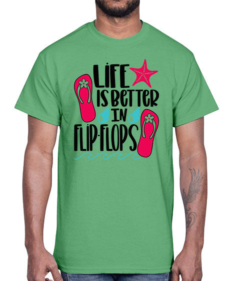 Life Is Better Is FlipFlops Style 31#- summer- Cotton Tee