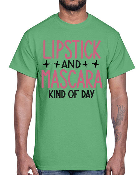 Lipstick and Mascara Kind of Day Style 57#-makeup Cotton Tee