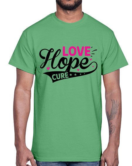 Love Hope Cure 14#- breast cancer- Cotton Tee