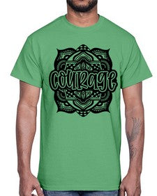 Mandala Courage 759#- mandala- Cotton Tee
