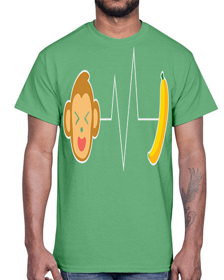 Monkey Heartbeat Banana 13#- monkey- Cotton Tee