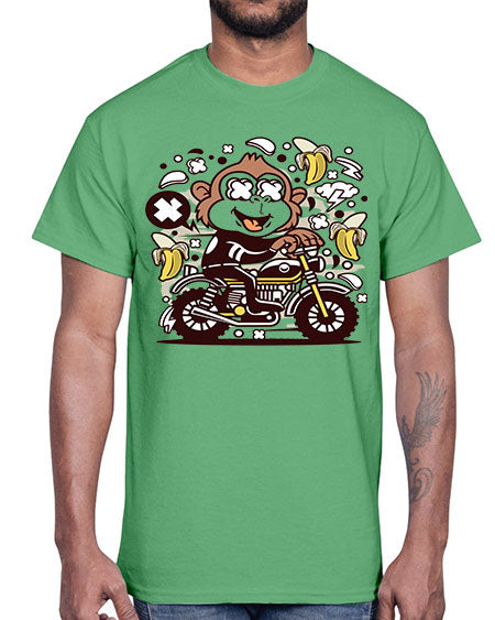 Monkey Motocrosser- monkey- Cotton Tee
