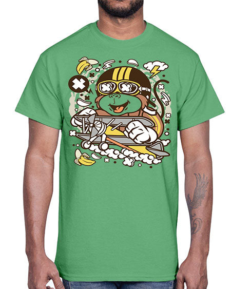 Monkey Pilot- monkey- Cotton Tee