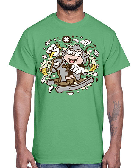 Monkey Rocking Horse- monkey- Cotton Tee