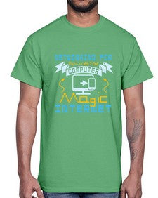 Networking for dummies your computer magic internet 22#- computer- Cotton Tee