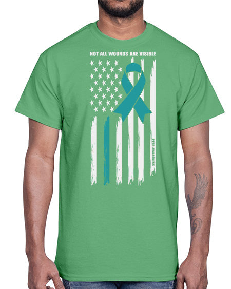 Not All Wounds Are Visible 14#- PTSD- Cotton Tee