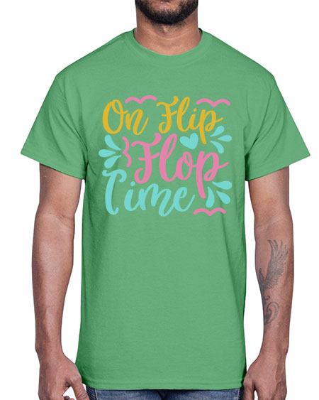 ON FLIP FLOP TIME Style 58#- summer- Cotton Tee