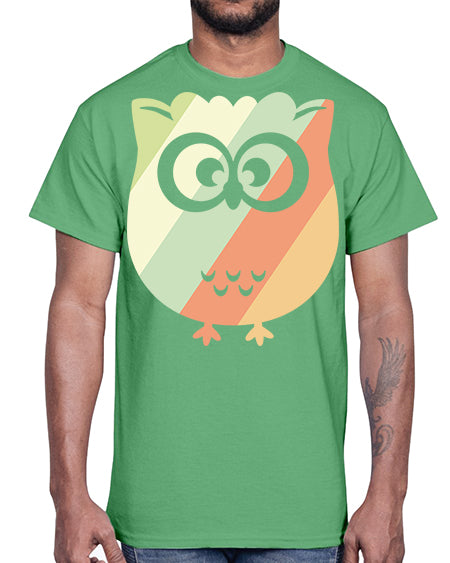Owl Retro Style Vintage A TurtleRabbit 15#- owl- Cotton Tee