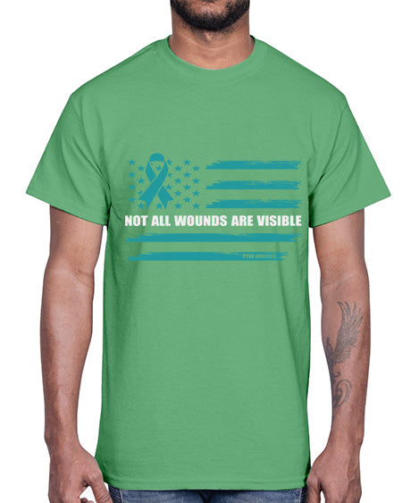 PTSD Awareness Not All Wounds 19#- PTSD- Cotton Tee