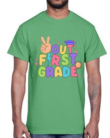 Peace Out first Grade Peace 625#- first grade- Cotton Tee
