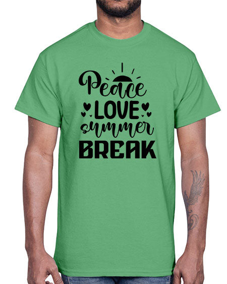 Peace love summer break 01#- summer- Cotton Tee