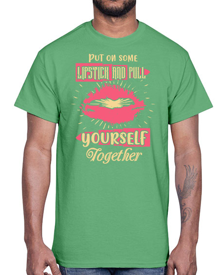 Put on some lipstick and pull yourself together Style 188#-makeup Cotton Tee