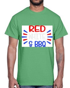Red White BBQ 1499#- bbq- Cotton Tee