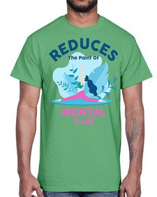 Reduces the Paint of Mental Health 495#- yoga- Cotton Tee