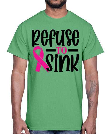 Refuse to Sink 9#- breast cancer- Cotton Tee