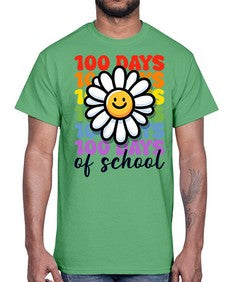 Retro Flower one hundred Days Of 752#- one hundred days- Cotton Tee