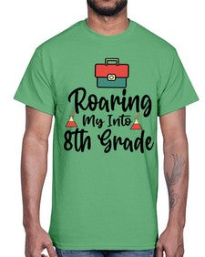 Roaring My Into eighth Grade 757#- eighth grade- Cotton Tee