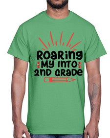 Roaring My Into second Grade 762#- second grade- Cotton Tee