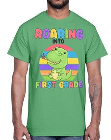 Roaring to first Grade Trex 768#- first grade- Cotton Tee
