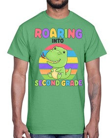 Roaring to second Grade Trex 772#- second grade- Cotton Tee