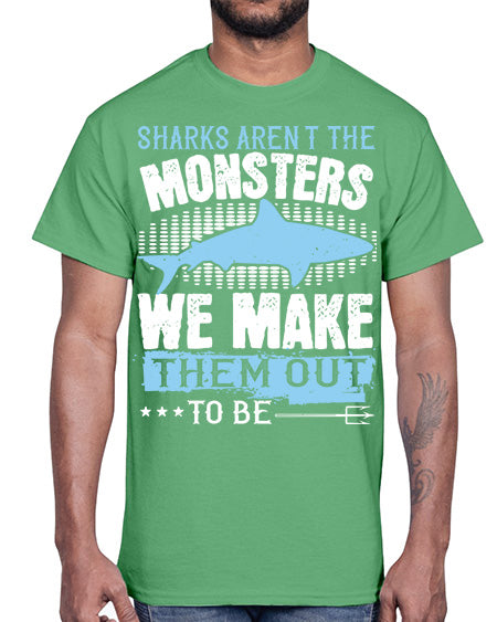 Sharks arent the monsters we make them out to be Style 26#- shark-fish- Cotton Tee