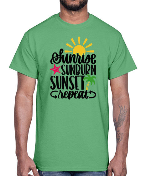 Sunrise Sunburn Sunset Repeat Style 16#- summer- Cotton Tee