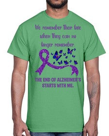 The End Of AlzheimerS Start With Me 217#- alzheimers- Cotton Tee