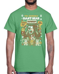 The incredible bear 251#- cartoon animals- Cotton Tee