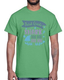 Third grade shark doo doo doo doo 973#- third grade- Cotton Tee