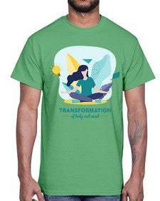 Transformation of Body and Mind 587#- yoga- Cotton Tee