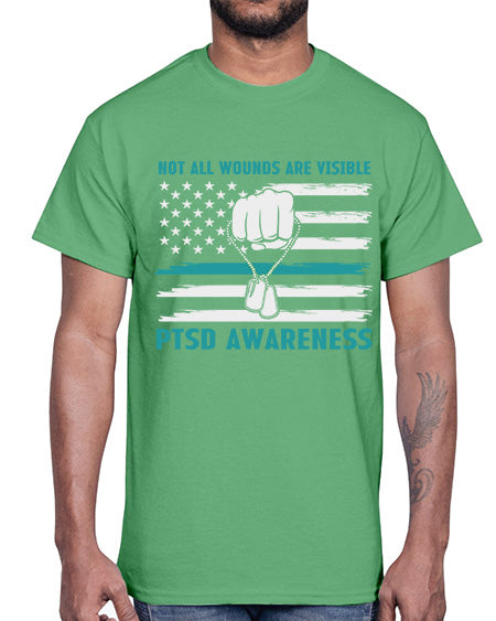 Veteran PTSD Not all wounds 4#- PTSD- Cotton Tee