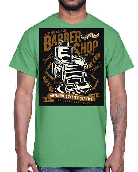 Vintage Barber Shop1597#- barber- Cotton Tee
