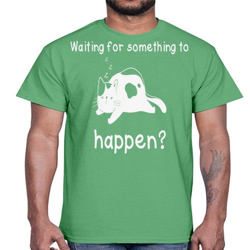 Waiting For Something Sleeping Cat 285#- anime- Cotton Tee