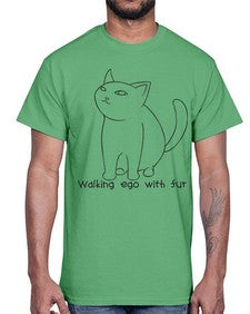 Walking Ego with Fur- cats- Cotton Tee