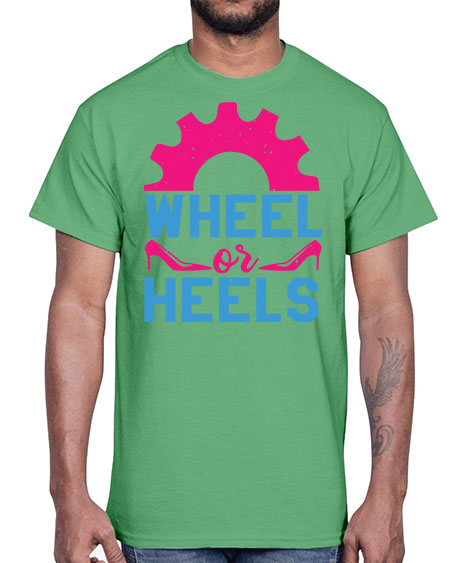 Wheel or Heels Style 238#- baby shower- Cotton Tee